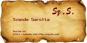 Szende Sarolta névjegykártya