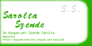 sarolta szende business card